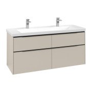 Тумба под раковину Villeroy & Boch Subway 3.0 127,2х57,6 см ДСП/алюминий серый кашемир/черный вулкан C602L1VN