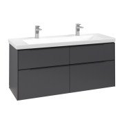 Тумба під раковину Villeroy & Boch Subway 3.0 127,2х57,6 см ДСП/алюміній графіт/чорний вулкан C602L1VR