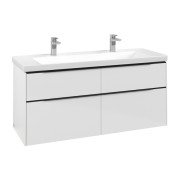 Тумба під раковину Villeroy & Boch Subway 3.0 127,2х57,6 см ДСП/алюміній білий діамант/чорний вулкан C602L1VE