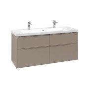 Тумба под раковину Villeroy & Boch Subway 3.0 127,2х57,6 см ДСП/алюминий тауп/монохром C602L2VM