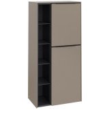 Напівпенал Villeroy & Boch Subway 3.0 57,4х36,2х120 см петлі праворуч ДСП сіро-коричневий/ручка вулканічний чорний C59901VM