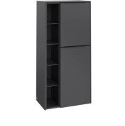 Напівпенал Villeroy & Boch Subway 3.0 57,4х36,2х120 см петлі праворуч ДСП графіт/ручка вулканічний чорний C59901VR