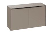 Шафка для ванної Villeroy & Boch Subway 3.0 72,8х25,6 см ДСП сіро-коричневий/ручка вулканічний чорний C60001VM