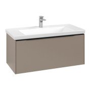 Тумба под раковину Villeroy & Boch Subway 3.0 97,3х42,9 см ДСП/алюминий тауп/черный вулкан C569L1VM