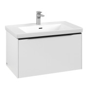 Тумба під раковину Villeroy & Boch Subway 3.0 77,2х42,9 см ДСП/алюміній чистий білий/чорний вулкан C573L1VF