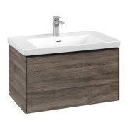 Тумба під раковину Villeroy & Boch Subway 3.0 77,2х42,9 см ДСП/алюміній дуб кам'яний/чорний вулкан C573L1RK