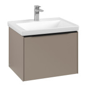 Тумба под раковину Villeroy & Boch Subway 3.0 57,2х42,9 см ДСП/алюминий тауп/черный вулкан C577L1VM