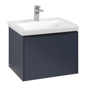 Тумба під раковину Villeroy & Boch Subway 3.0 57,2х42,9 см ДСП/алюміній морський синій/чорний вулкан C577L1VQ