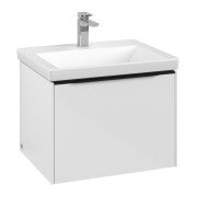 Тумба під раковину Villeroy & Boch Subway 3.0 57,2х42,9 см ДСП/алюміній білий діамант/чорний вулкан C577L1VE