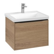 Тумба под раковину Villeroy & Boch Subway 3.0 57,2х42,9 см ДСП/алюминий дуб северный/черный вулкан C577L1VJ