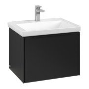 Тумба під раковину Villeroy & Boch Subway 3.0 57,2х42,9 см ДСП/алюміній чорний вулкан/чорний вулкан C577L1VL