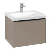 Тумба під раковину Villeroy & Boch Subway 3.0 57,2х42,9 см ДСП/алюміній тауп/чорний вулкан C577L1VM
