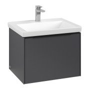 Тумба під раковину Villeroy & Boch Subway 3.0 57,2х42,9 см ДСП/алюміній графіт/чорний вулкан C577L1VR