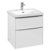 Тумба під раковину Villeroy & Boch Subway 3.0 57,2х57,6 см ДСП/алюміній білий діамант C578L0VE