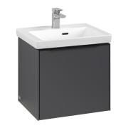 Тумба под раковину Villeroy & Boch Subway 3.0 47,3х42,9 см ДСП/алюминий графит/черный вулкан C580L1VR