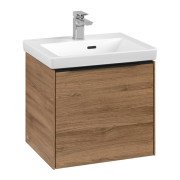 Тумба под раковину Villeroy & Boch Subway 3.0 47,3х42,9 см ДСП/алюминий дуб канзас/черный вулкан C580L1RH