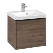 Тумба под раковину Villeroy & Boch Subway 3.0 47,3х42,9 см ДСП/алюминий дуб аризона/черный вулкан C580L1VH