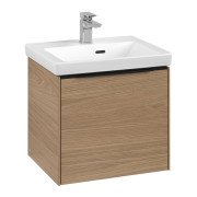 Тумба під раковину Villeroy & Boch Subway 3.0 47,3х42,9 см ДСП/алюміній дуб північний/чорний вулкан C580L1VJ