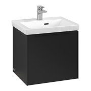 Тумба під раковину Villeroy & Boch Subway 3.0 47,3х42,9 см ДСП/алюміній чорний вулкан/чорний вулкан C580L1VL