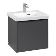 Тумба під раковину Villeroy & Boch Subway 3.0 47,3х42,9 см ДСП/алюміній графіт/чорний вулкан C580L1VR