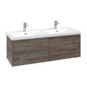 Тумба під раковину Villeroy & Boch Subway 3.0 127,2х42,9 см ДСП/алюміній кам'яний дуб/чорний вулкан C56701RK
