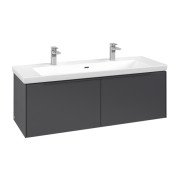 Тумба під раковину Villeroy & Boch Subway 3.0 127,2х42,9 см ДСП/алюміній графіт/монохром C60102VR