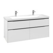 Тумба под раковину Villeroy & Boch Subway 3.0 127,2х57,6 см ДСП/алюминий чистый белый/черный вулкан C60201VF