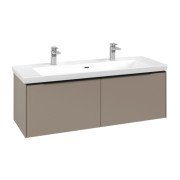 Тумба під раковину Villeroy & Boch Subway 3.0 127,2х42,9 см ДСП/алюміній тауп/чорний вулкан C60101VM