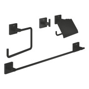Набір аксесуарів для ванної кімнати Grohe QuickFix Start Cube 4 в 1 чорний матовий 411152430