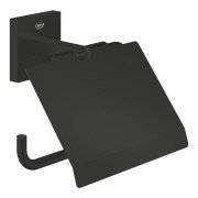 Тримач для туалетного паперу Grohe QuickFix Start Cube із кришкою метал чорний матовий 411022430