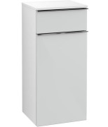 Шкафчик для ванной Villeroy & Boch Venticello 40,4х37,2 см петли слева МДФ стекло глянцевое белое/ручка хром A95001RE