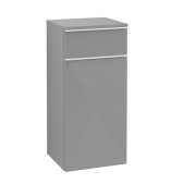 Шафка для ванної Villeroy & Boch Venticello 40,4х37,2 см петлі зліва МДФ скло глянсове сіре/ручка алюміній білий A95002RA