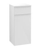 Шафка для ванної Villeroy & Boch Venticello 40,4х37,2 см петлі зліва МДФ глянсовий білий/ручка алюміній білий A95002DH