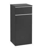 Шафка для ванної Villeroy & Boch Venticello 40,4х37,2 см петлі зліва МДФ чорний матовий лак/ручка алюміній білий A95002PD
