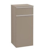 Шафка для ванної Villeroy & Boch Venticello 40,4х37,2 см петлі зліва ДСП трюфель сірий/ручка алюміній білий A95002VG