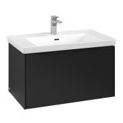Тумба під раковину Villeroy & Boch Subway 3.0 77,2х42,9 см ДСП/алюміній чорний вулкан/чорний вулкан C57301VL
