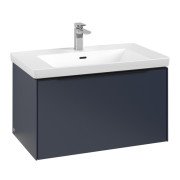 Тумба під раковину Villeroy & Boch Subway 3.0 77,2х42,9 см ДСП/алюміній морський синій/чорний вулкан C57301VQ