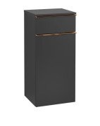 Шкафчик для ванной Villeroy & Boch Venticello 40,4х37,2 см петли слева МДФ черный матовый лак/ручка медь A95005PD