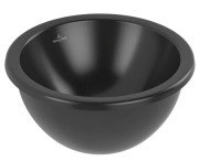 Раковина Villeroy & Boch Loop & Friends ⌀33 см с переливом TitanCeram CeramicPlus Ebony (черный матовый) 4A5100S5