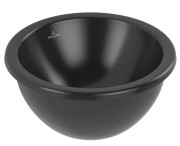 Раковина Villeroy & Boch Loop & Friends ⌀38 см с переливом TitanCeram CeramicPlus Ebony (черный матовый) 4A5200S5