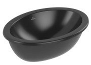Раковина Villeroy & Boch Loop & Friends 48,5х32,5 см з переливом TitanCeram CeramicPlus Ebony (чорний матовий) 4A5400S5