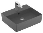 Раковина Villeroy & Boch Memento 2.0 50х42 см с переливом TitanCeram CeramicPlus графит 4A0750i4