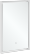 Зеркало в ванную комнату Villeroy & Boch Subway 3.0 50х75 см с подсветкой алюминий белый матовый A4635000