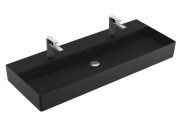 Раковина Villeroy & Boch Memento 2.0 120х47 см без переливу шліфована TitanCeram CeramicPlus Ebony (чорний матовий) 4A22CGS5