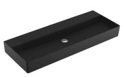 Раковина Villeroy & Boch Memento 2.0 120х47 см без перелива шлифованная TitanCeram CeramicPlus Ebony (черный матовый) 4A22CFS5