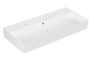 Раковина Villeroy & Boch Memento 2.0 100х47 см с переливом шлифованная TitanCeram CeramicPlus альпийский белый 4A221LR1