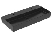Раковина Villeroy & Boch Memento 2.0 100х47 см без перелива шлифованная TitanCeram CeramicPlus Ebony (черный матовый) 4A221KS5