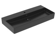 Раковина Villeroy & Boch Memento 2.0 100х47 см без перелива шлифованная TitanCeram CeramicPlus Ebony (черный матовый) 4A221HS5