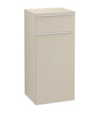 Шафка для ванної Villeroy & Boch Venticello 40,4х37,2 см петлі праворуч ДСП м'який сірий/ручка алюміній білий A95012VK