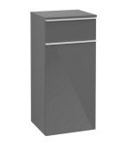 Шафка для ванної Villeroy & Boch Venticello 40,4х37,2 см петлі праворуч МДФ глянсовий сірий/ручка алюміній білий A95012FP